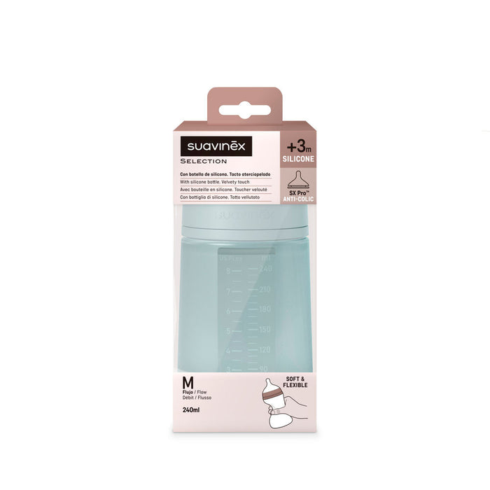 Suavinex Colour Essence All Silicone Bottle 240ml - Blue