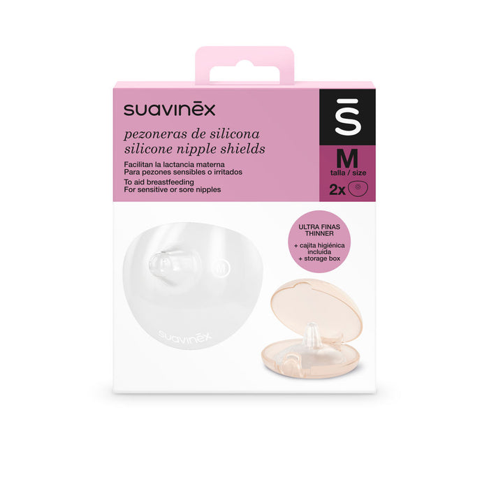 Suavinex Silicone Nipple Shields with Storage Box - M (24mm)