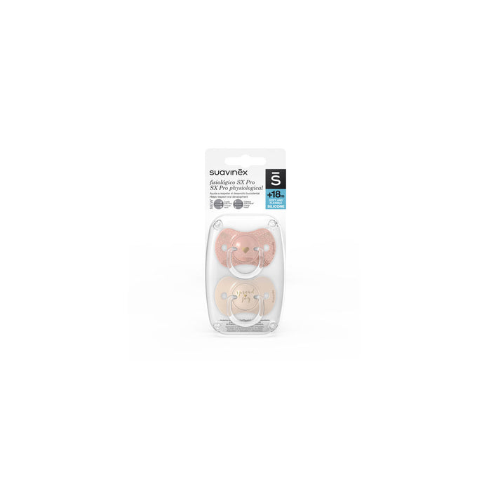 Suavinex Spread Joy SX Pro Silicone Soother 18+months 2 Pack - Gold