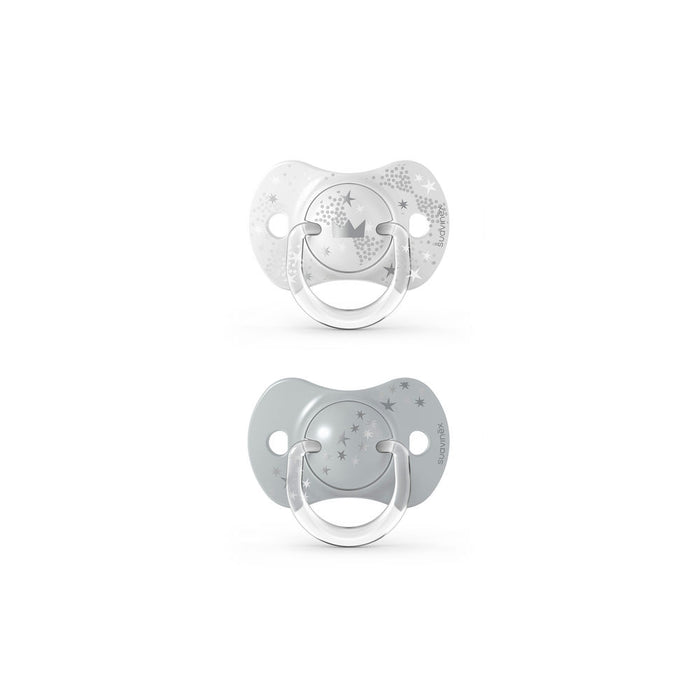 Suavinex Spread Joy SX Pro Silicone Soother 6-18months 2 Pack - Silver