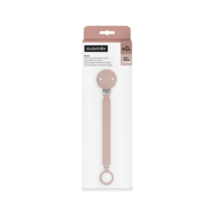 Suavinex Wonder Silicone Soother Clip - Pale Mauve