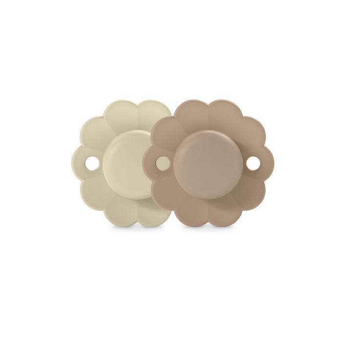 Suavinex Wonder SX Pro Soother 6-18 Months 2 Pack - Whitecap Grey/Raw Umber
