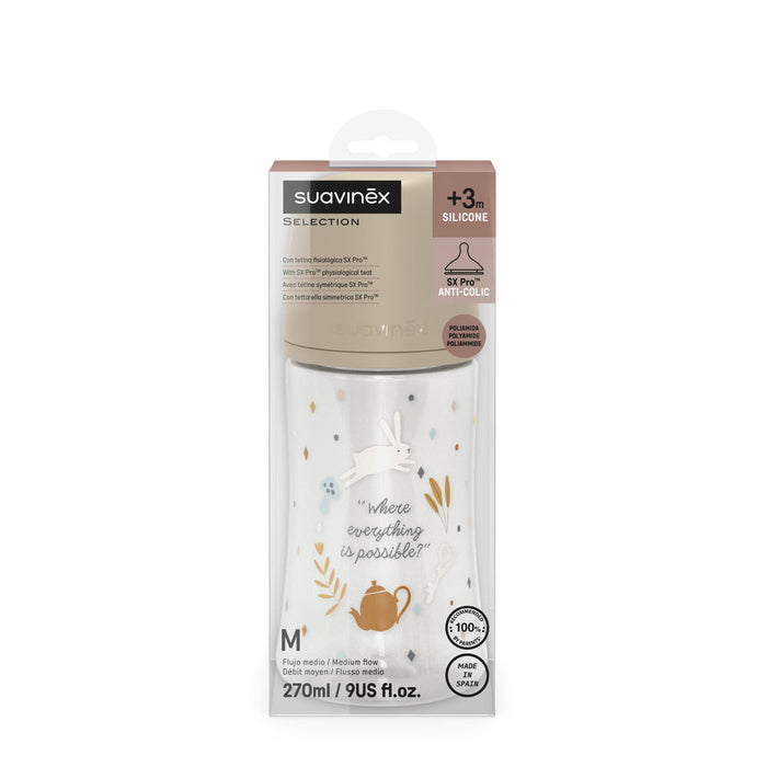 Suavinex Wonderland Baby Bottle SX Pro 270ml Medium Flow 3+ Months - Circle Neutral