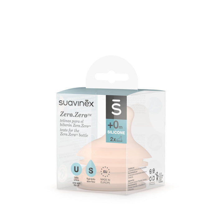 Suavinex Zero Zero Silicone Teat x 2 - Slow Flow 0M
