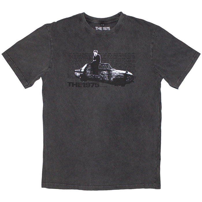 The 1975 Unisex Stone Wash T-Shirt: Car Photo (Charcoal Grey)