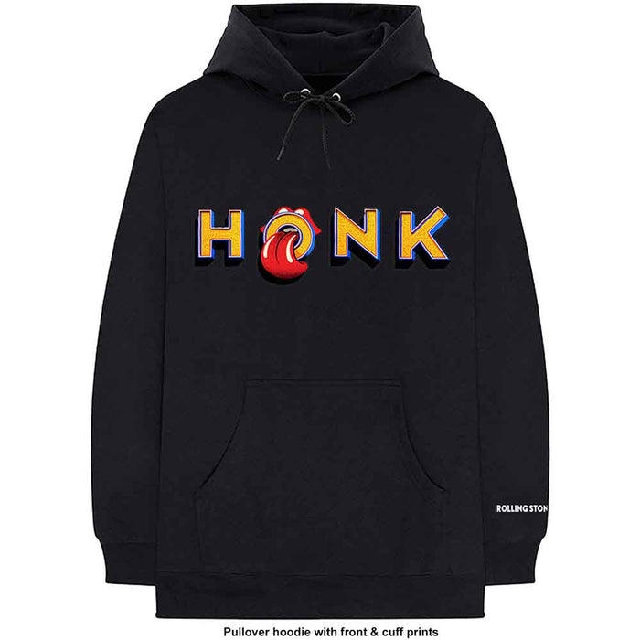 The Rolling Stones Unisex Pullover Hoodie: Honk Letters (Black) (Sleeve Print)