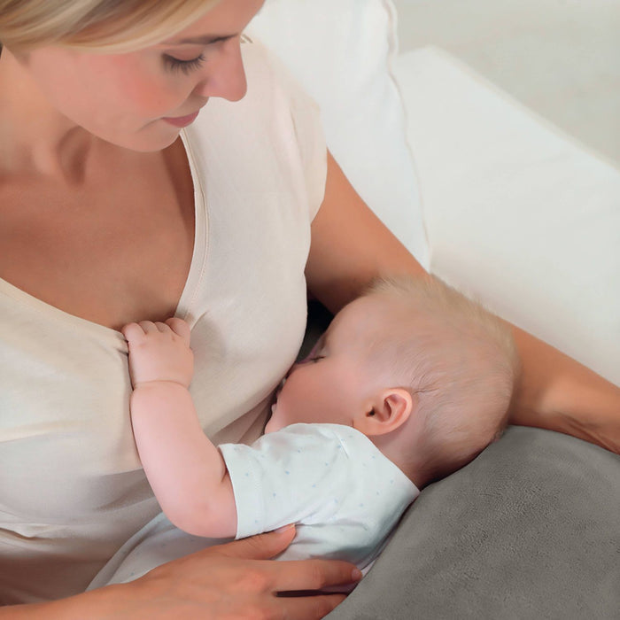 Theraline Plushy Moon Cuddle & Nursing Pillow - Taupe