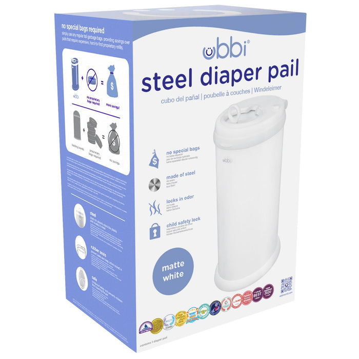 Ubbi Nappy Pail - Matte White
